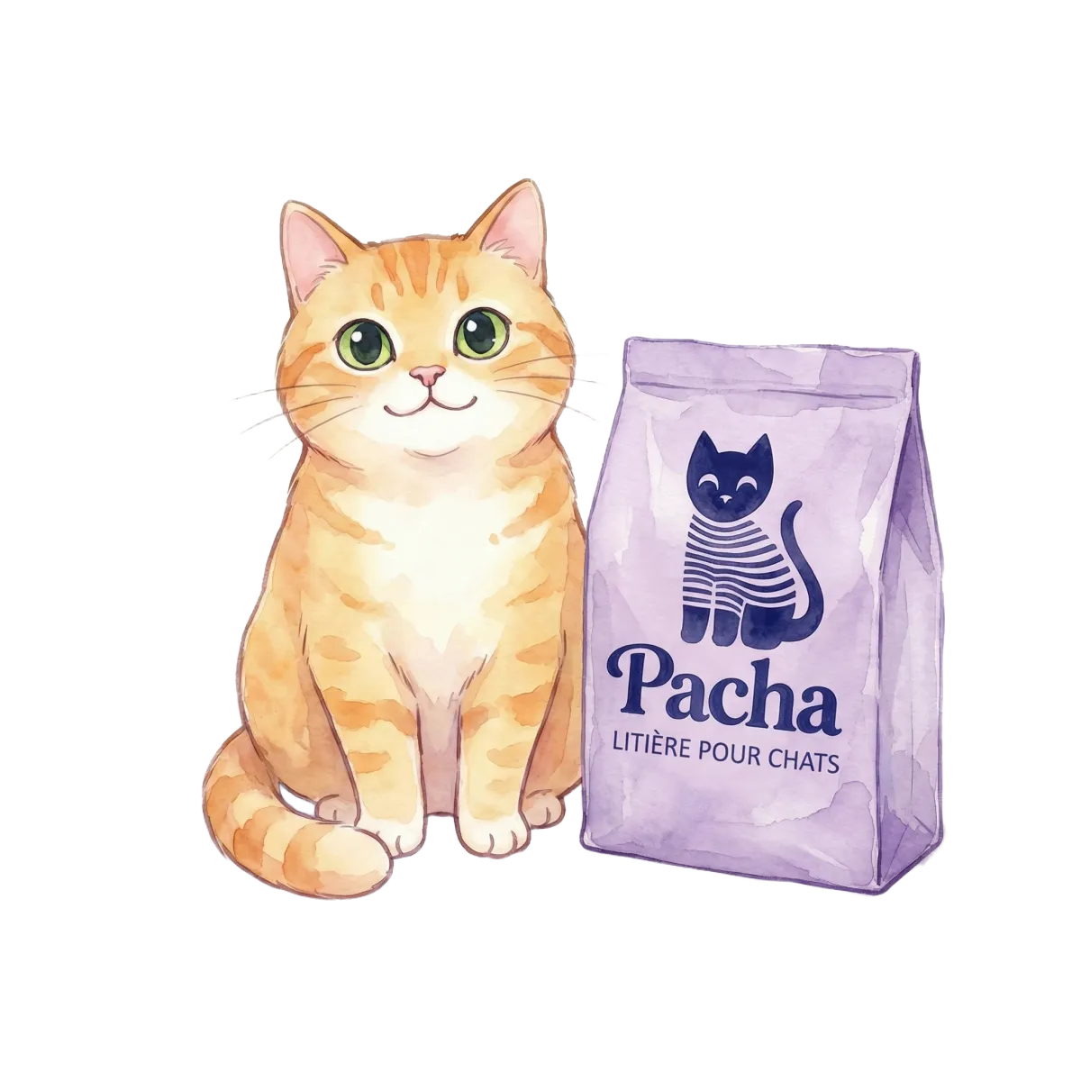 Chat avec litière Pacha